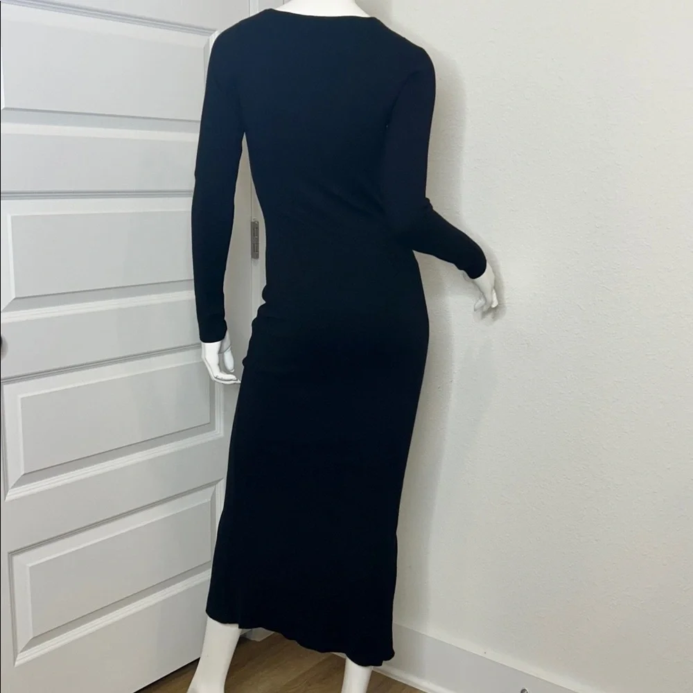 MINKPINK Isabel whimisigoth Black Long Sleeve Knit Dress - Picture 4 of 8
